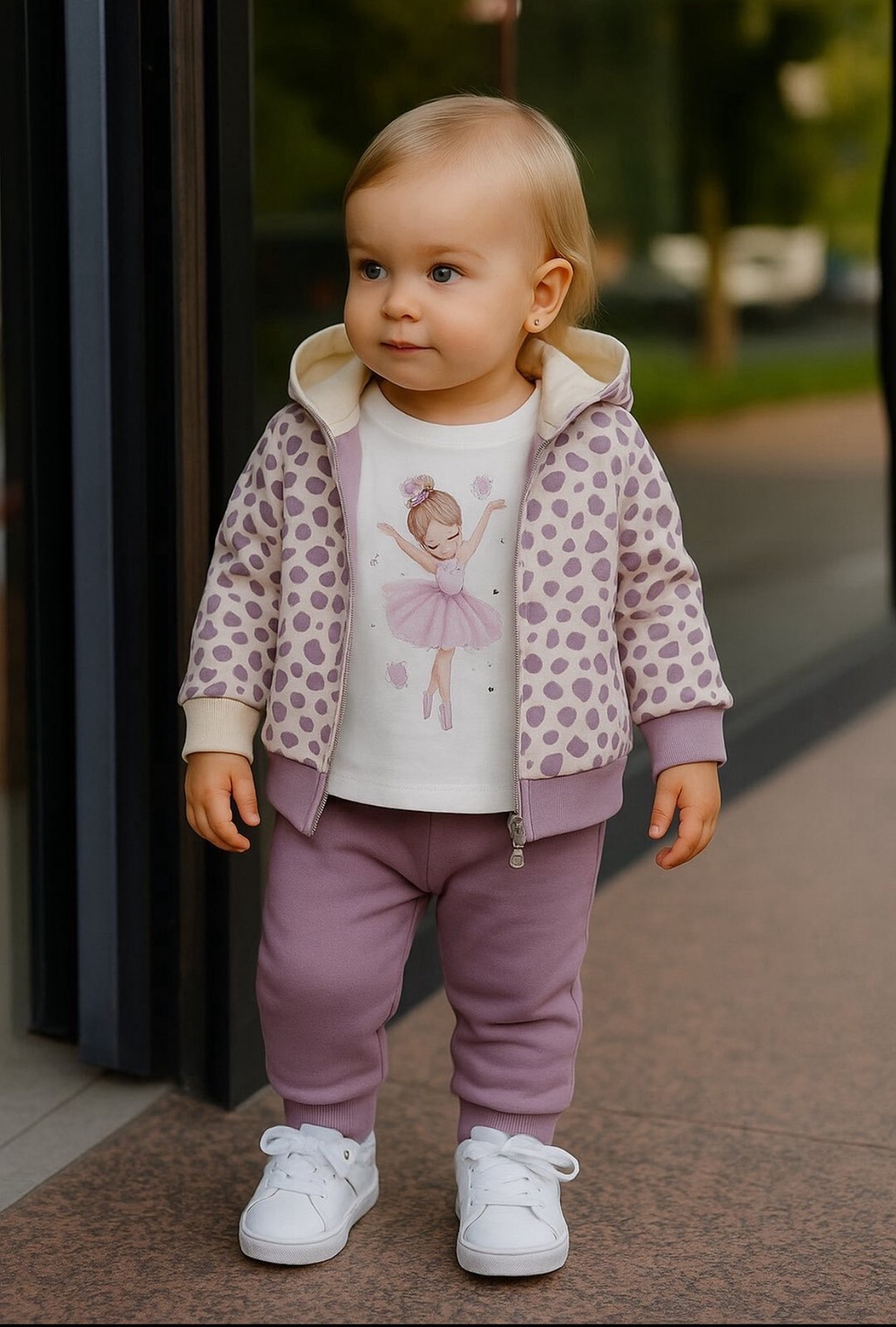 Костюм 3в1: кофта, штани, реглан "My Little Balerina", двунитка, бавовна ТМ "Partner"
