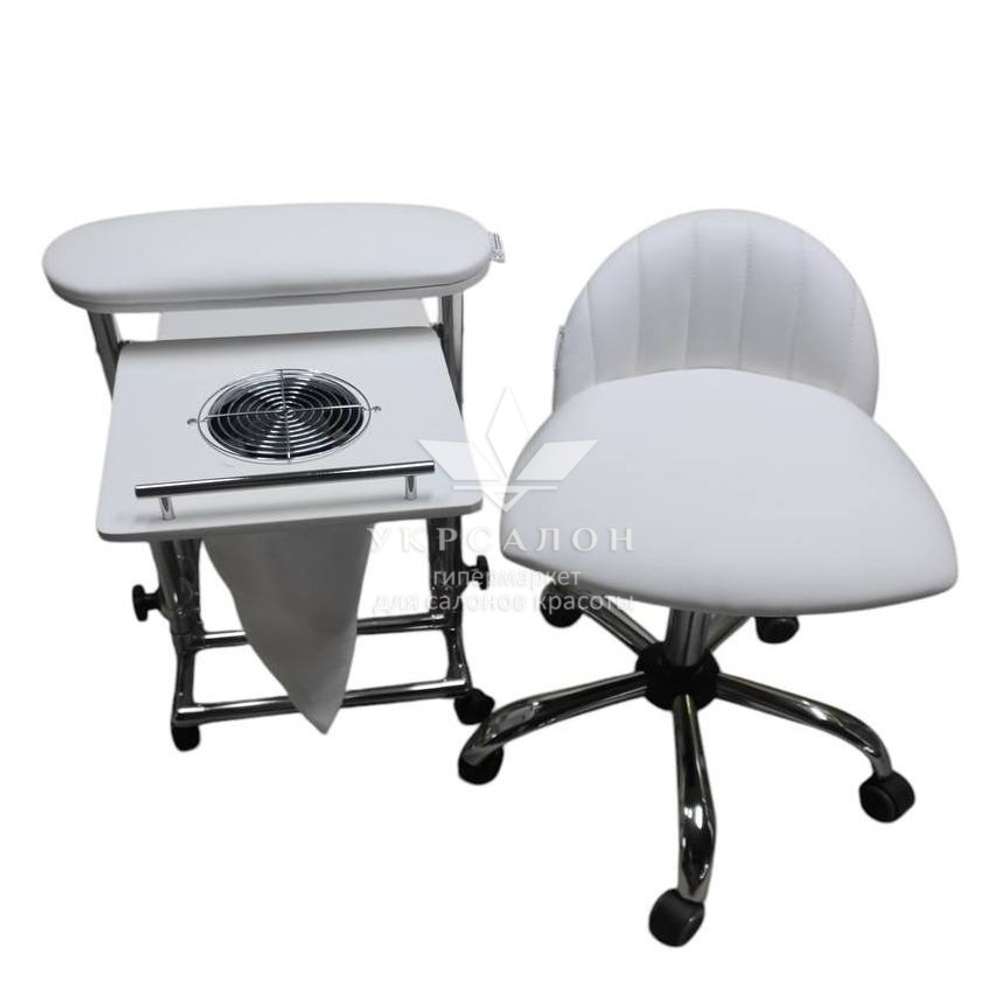 Педикюрное кресло с подставкой и вытяжкой Tertio, клином и стульчиком