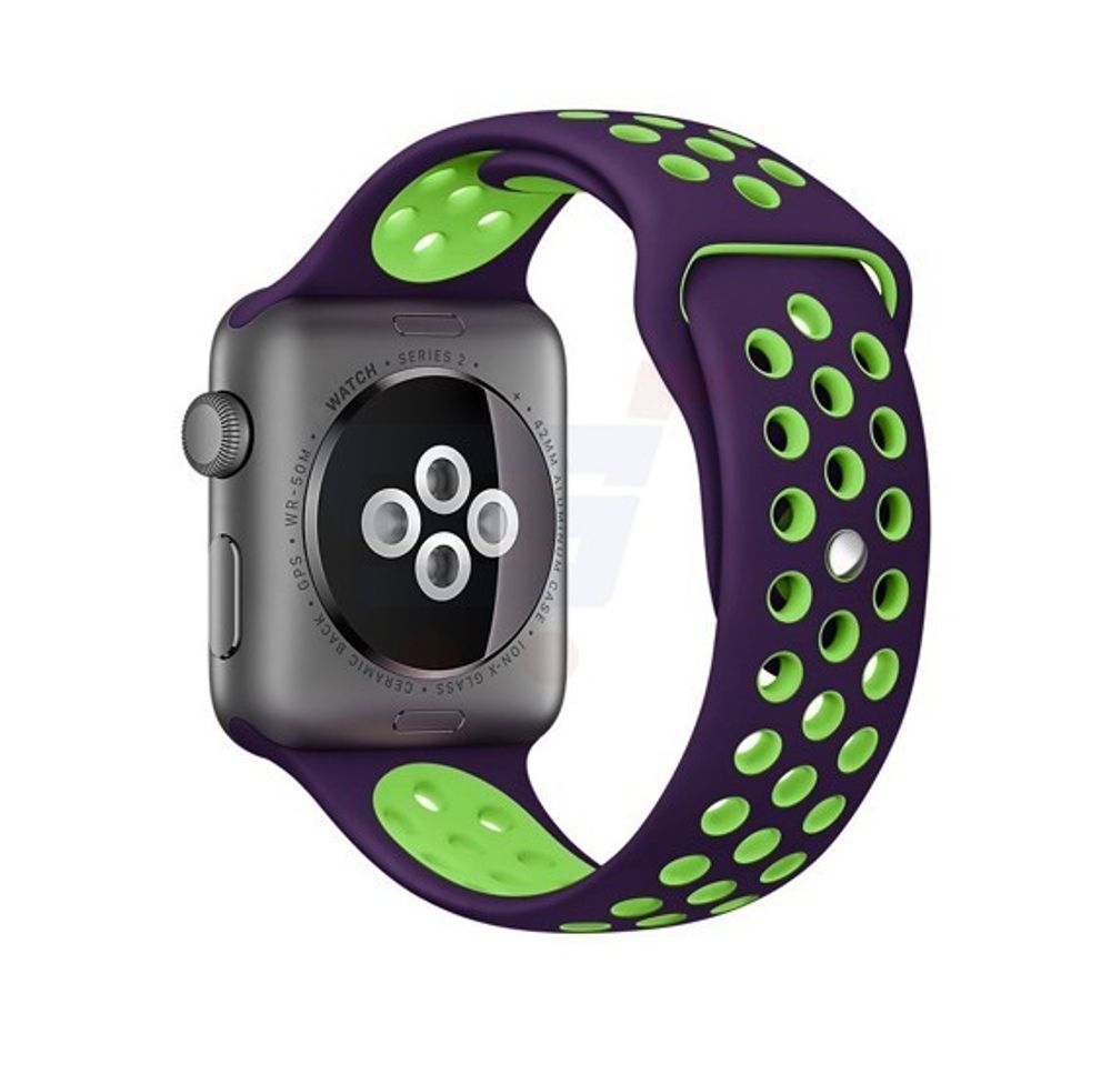 Ремешок Apple watch 42/44mm Sport Nike /purple green/ фиолетовый салатовый