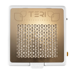 Настільна манікюрна витяжка з фільтром Hepa Teri Turbo M, колір чорний (сітка золота)