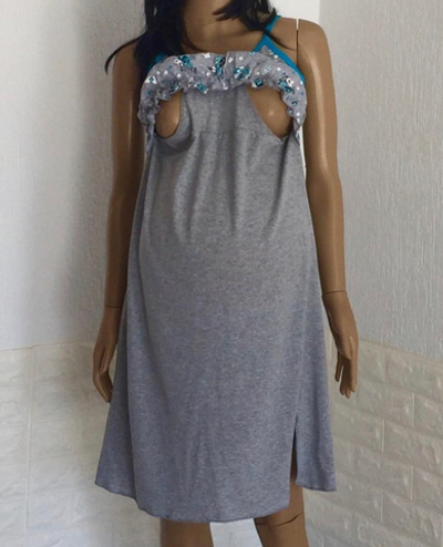 Комплект 2в1, для вагітних і годуючих мам, бавовна: халат, сорочка "Trico"