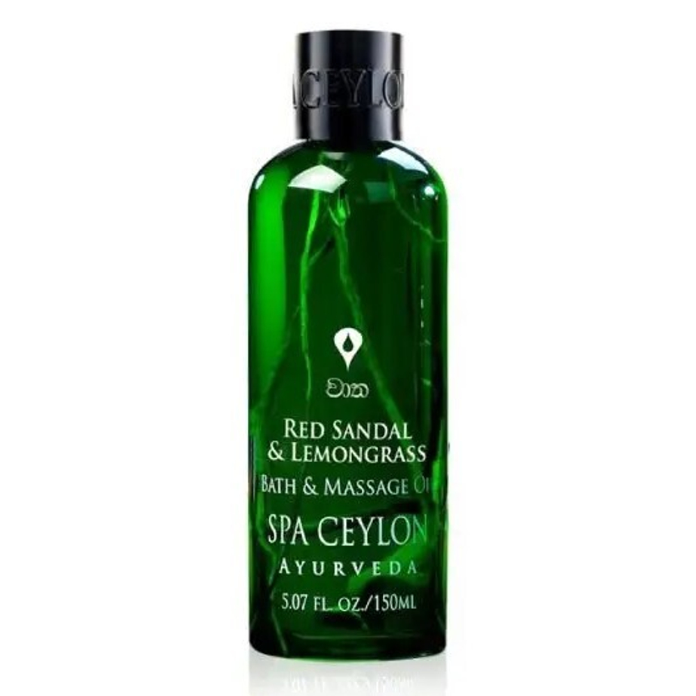 Олія для масажу та прийняття ванни червоний сандал та лемонграс 150 мл, spa ceylon