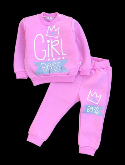 Костюм 2в1: світшот, штани "Girl Boss" трьохнитка з начосом TM "My Pretty Baby"