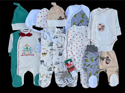 Гарний набір одягу для новонародженої дитини, якісний одяг для немовлят, зима, зріст 56 см, бавовна