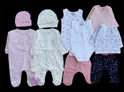 Готовий набір одягу для маловагових новонароджених діток, набір для близнят, двійнят, 50-56 см