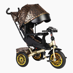 Дитячий триколісний велосипед Best Trike Perfetto 8066 надувні колеса, музична панель + USB, з батьківською ручкою