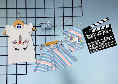 Костюм 4в1: футболка, спідниця, сумочка, обруч "Єдиноріжка", бавовна, масло ТМ "Disney"