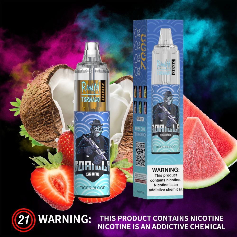 RandM Tornado 7000 Tiger Blood  5% nic