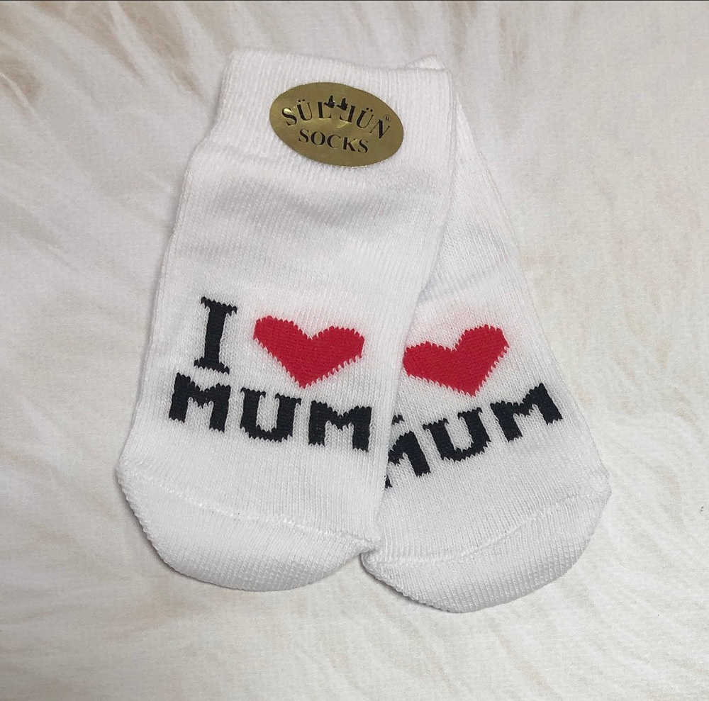 Шкарпетки "I love mum", котон ТМ "Sullun" (0-6 міс)