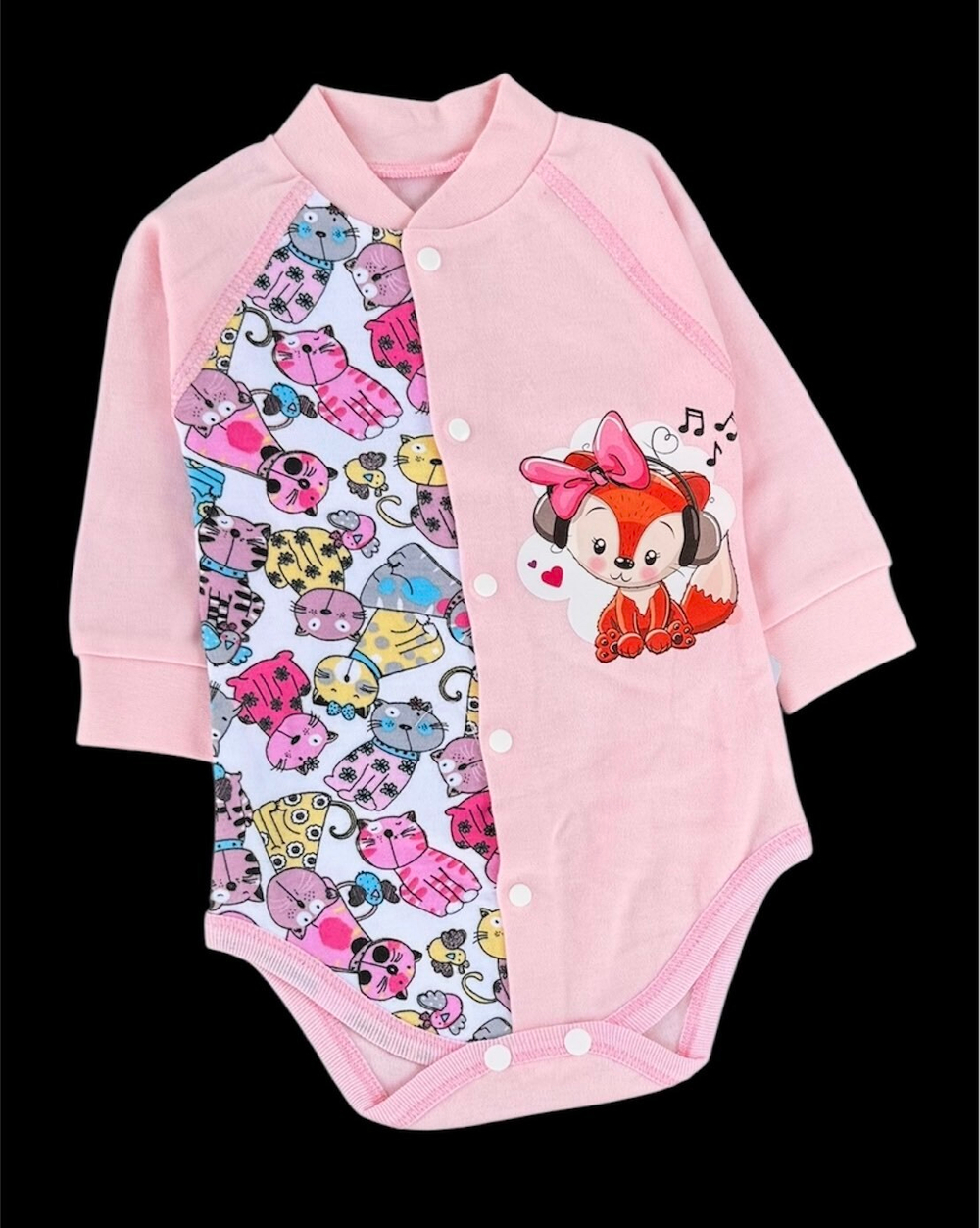 Боді з довгим рукавом "Принт", інтерлок ТМ "Happy ToT" (68 см)