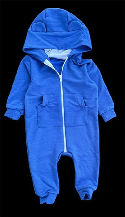 Дитячий комбінезон-ромпер з капюшоном «Ведмежа», двонитка