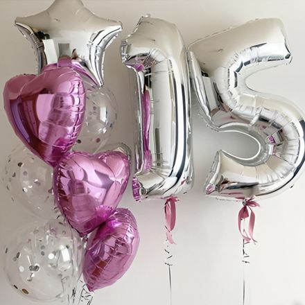 Шары на день рождение: сердца, звезды, с конфетти и цифры