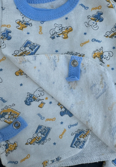 Комплект 3в1: сорочечка, повзунки, шапочка "Малюк", футер ТМ “Пташка” (56 см)