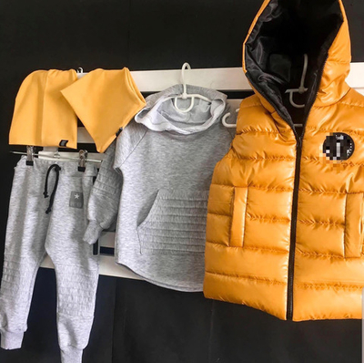 Костюм 5в1: жилетка, худі, штани, шапка, снуд, двунитка, плащівка, синтепон ТМ "Mini Cool"