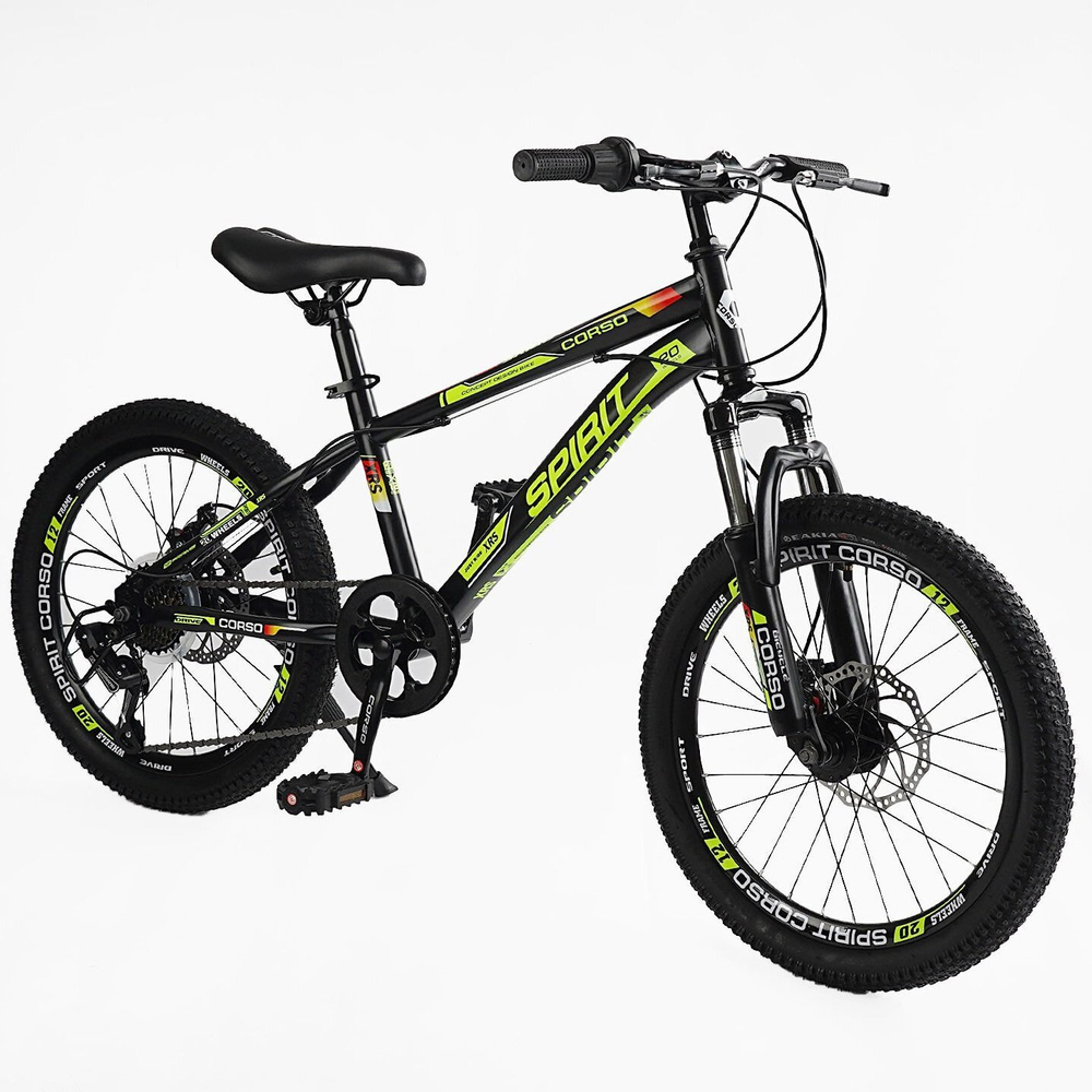Детский спортивный велосипед 20 дюймов Corso Spirit, оборудование Shimano