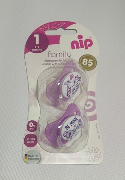 Пустушка "Family", силікон, № 2 (5-13 міс), 2 шт, ТМ "Nip"
