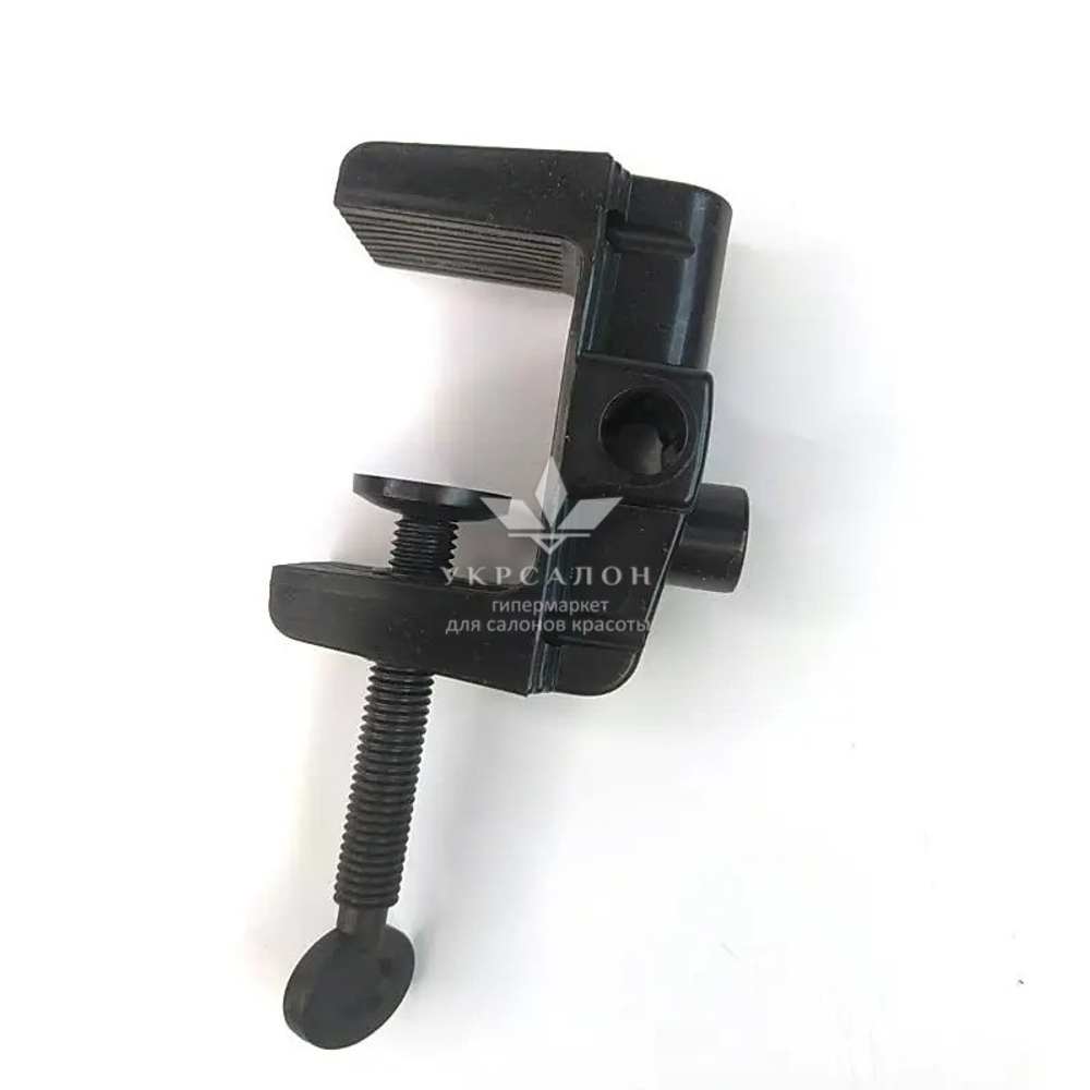 Настільна лампа на струбціні, срібляста