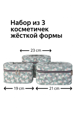 Набор из 3 косметичек жёсткой формы
