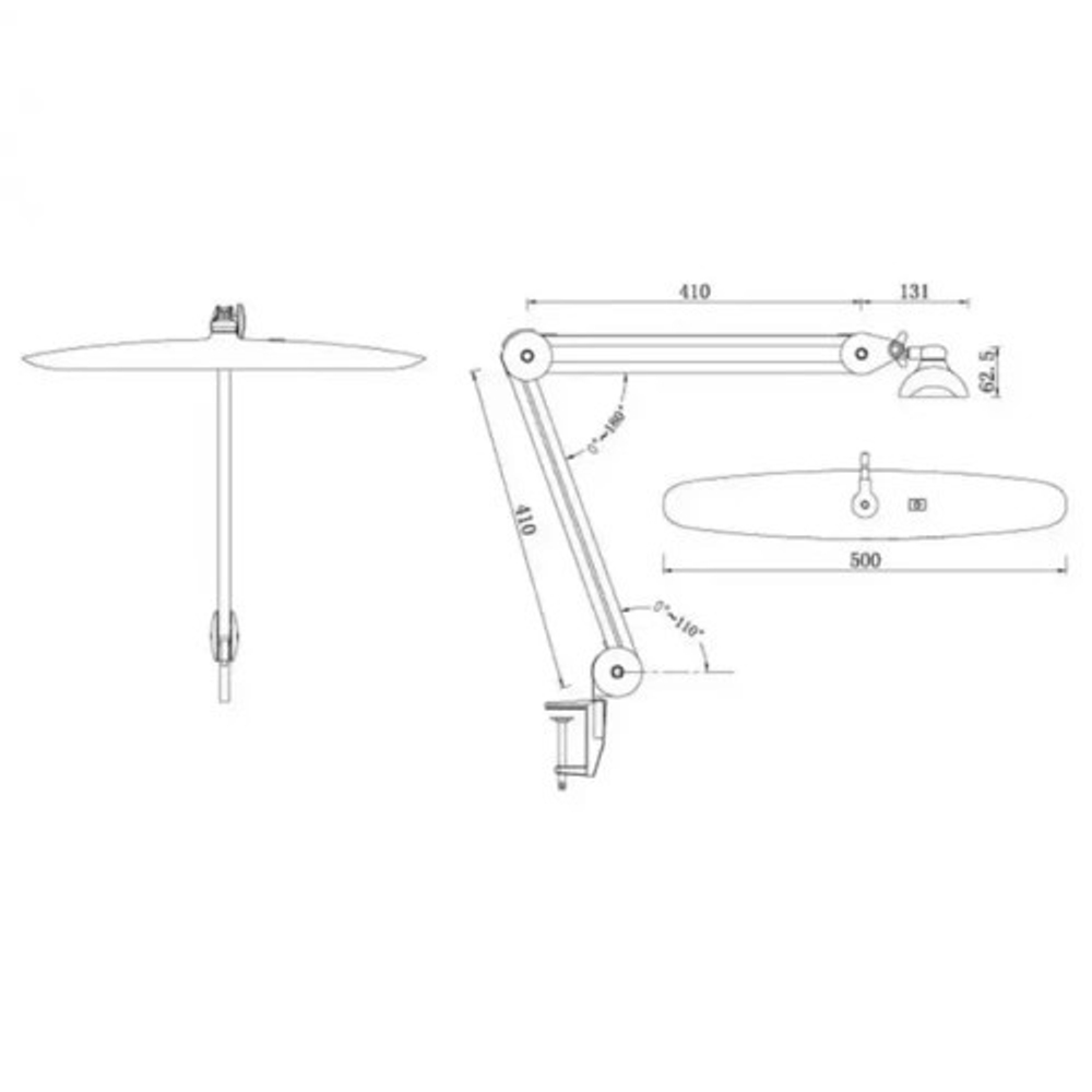 Настольная лампа бестеневая Lamp 9501 Shadowless, 24w, белая