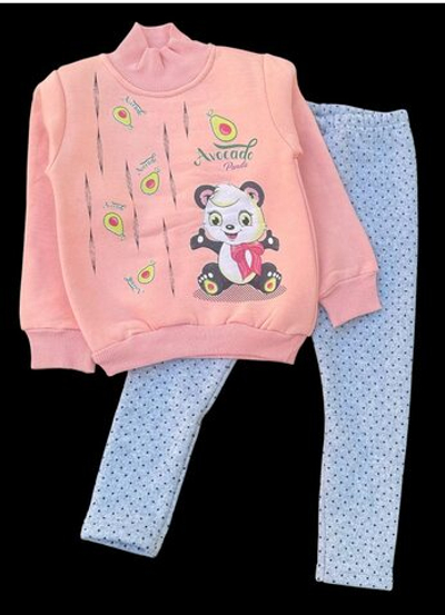 Костюм 2 в 1: світшот, лосини "Пандочка", трьохнитка з начосом, хутром (110 см)