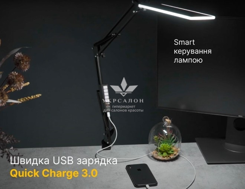 Настольная светодиодная сенсорная LED лампа c функцией работы от повербанка и регулировкой света X-LED-20 SB черная