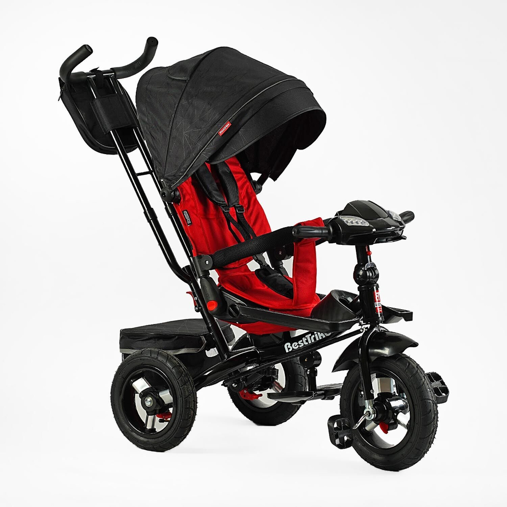 Дитячий триколісний велосипед Best Trike 6088 F надувні/фара, з USB, пультом, батьківською ручкою