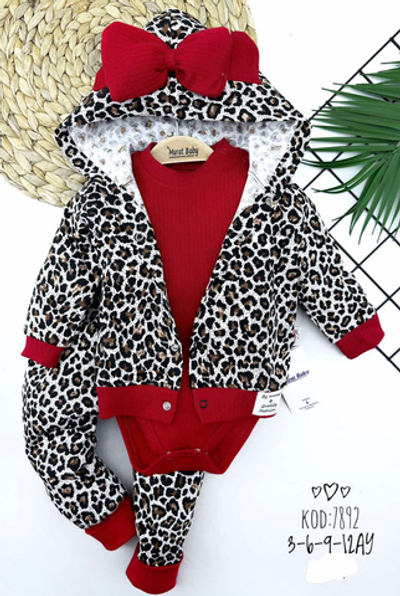 Костюм 3в1: кофта, штани, боді "Кокетка", бавовна ТМ "Murat baby" (68 см)