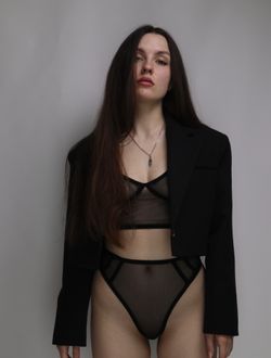 Прозорий комплект з імітацією корсета