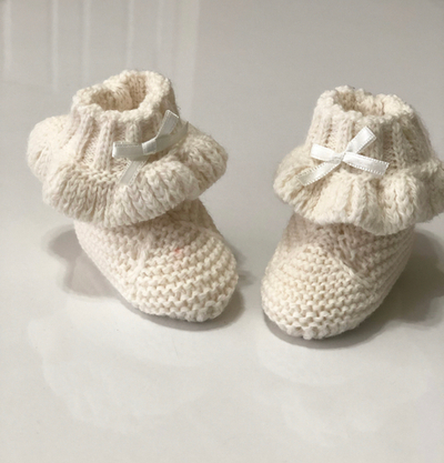 Пінетки в'язані, вовна ТМ "Nipperland" (0-3 міс - 9 см)