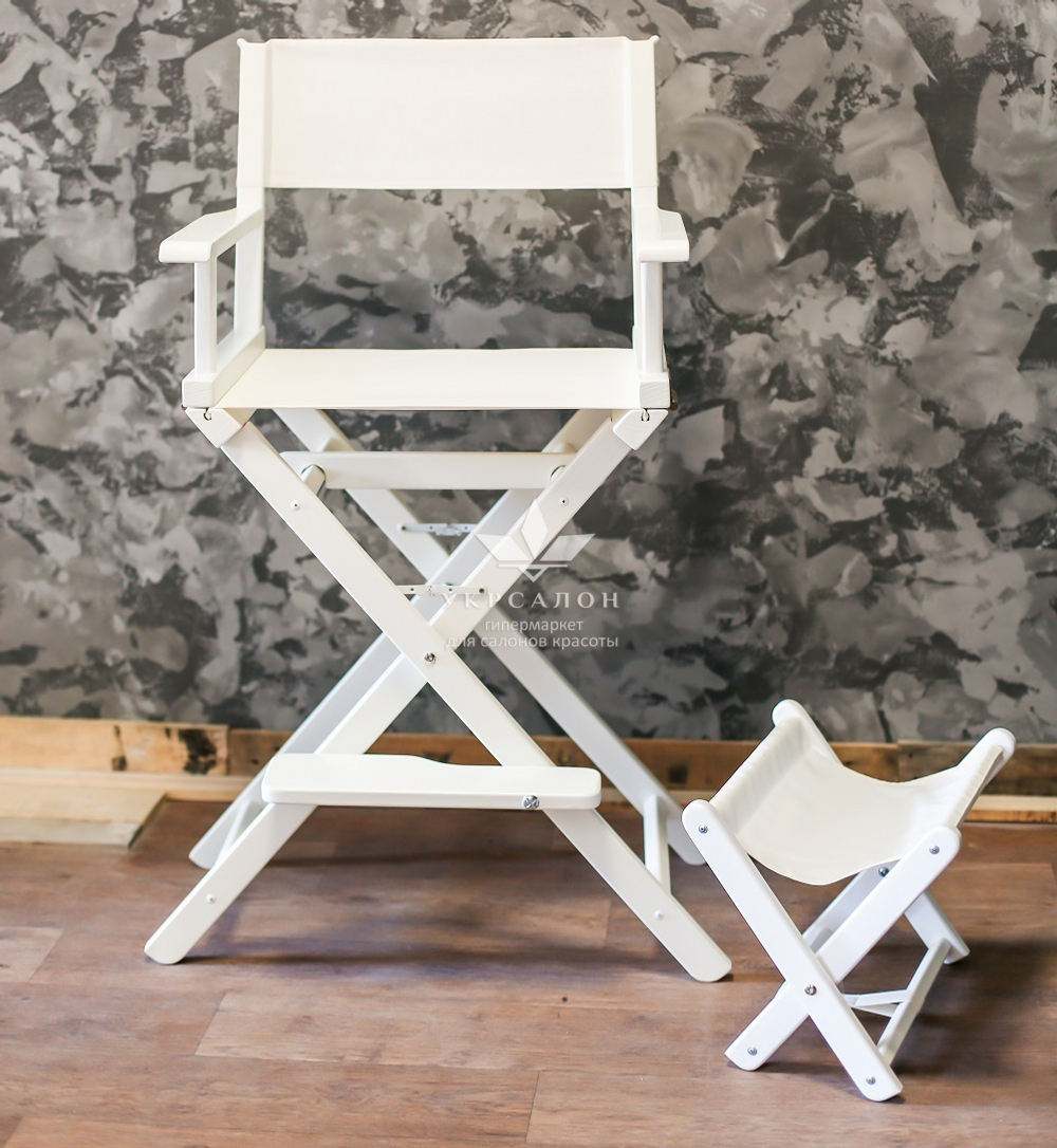 Складной стул для визажа Apolo 2 white