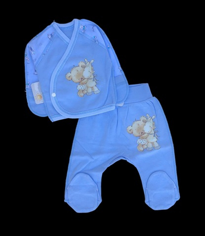 Комплект 2в1: сорочечка , повзунки "Принт", інтерлок ТМ "Happy ToT" (50 см)