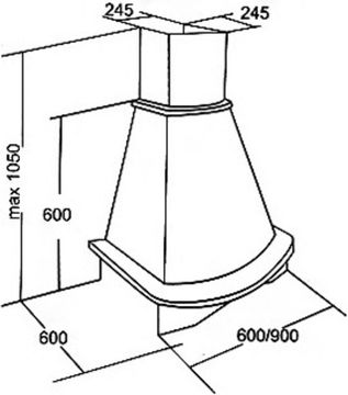 Витяжка PYRAMIDA R 90 black (незабарвлений)
