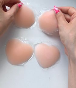 Наклейки силіконові багаторазові для грудей  "серце"