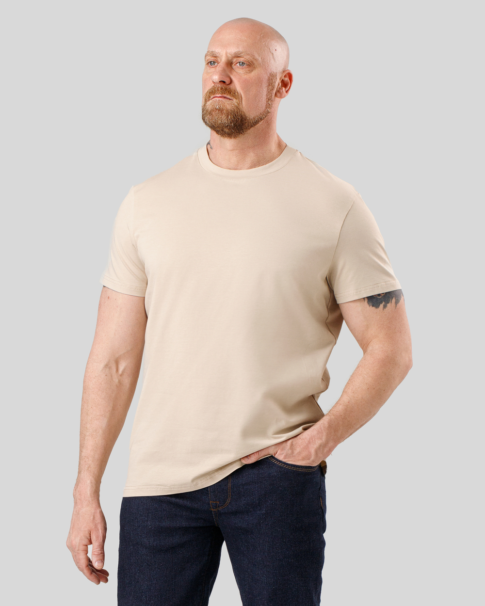 Футболка чоловіча світло-бежева (арт. 7462300607)