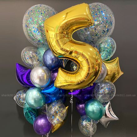 Хромированные шарики и большая цифра