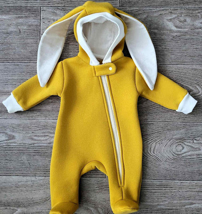 Комбінезон (ромпер) із капюшоном "Вухань", трьохнитка з начосом ТМ "Happy TOT"