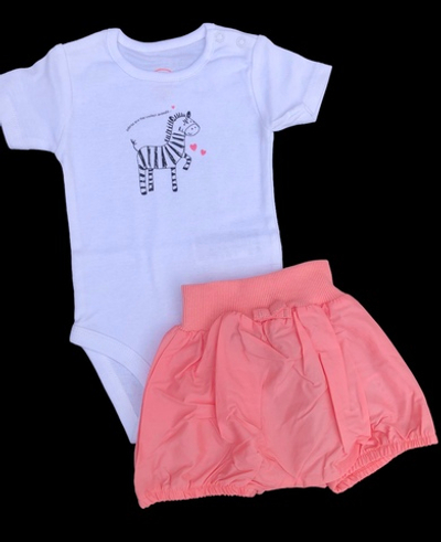 Костюм 2в1: боді-футболка, шорти "Зебра", бавовна (62 см)