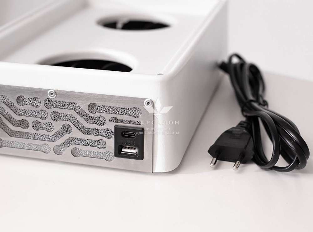 Вытяжка для маникюра настольная Ulka Nano, цвет белый (сетка металлик)