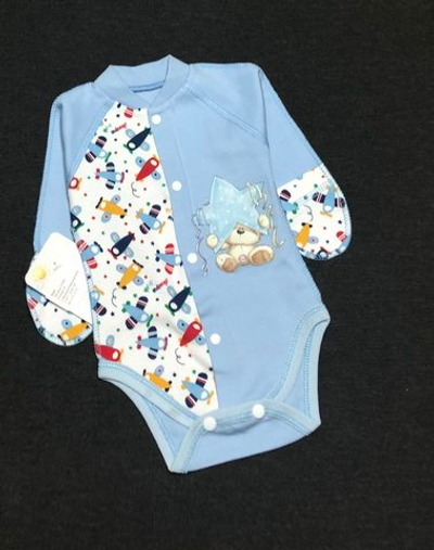 Боді з довгим рукавом "Принт", інтерлок ТМ "Happy TOT" (56 см)