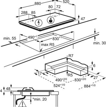 Варильна поверхня комбінована Electrolux KDI951723K