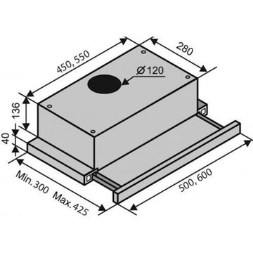 Витяжка кухонна VENTOLUX GARDA 60 BK/X (650)