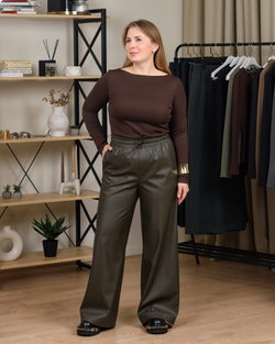 Брюки жіночі кольору хакі (арт. 2852500202)