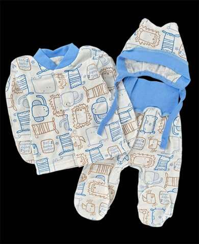 Комплект 3в1: кофта, повзунки, шапочка "Малятко", футер ТМ “Пташка”