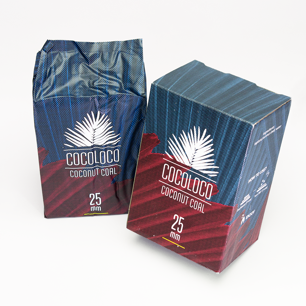 Кокосовый Уголь Khmara Cocoloco (Уголь Хмара Коколоко) 1кг 72шт 25х25