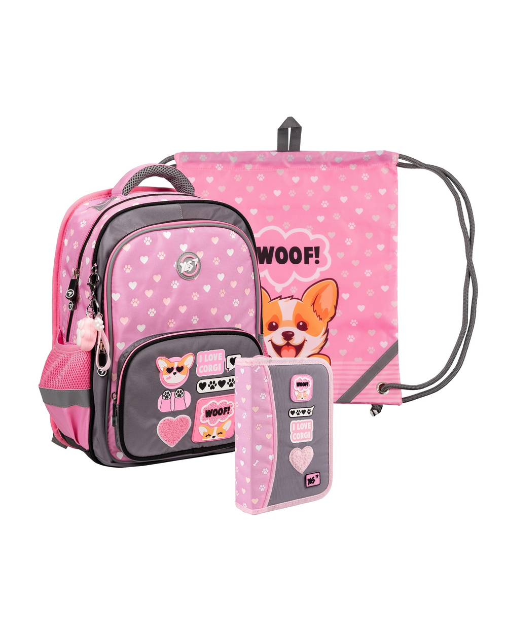 Набір колекційний (рюкзак, сумка, пенал) YES S-72_Collection I Love Corgi (арт. 559792)