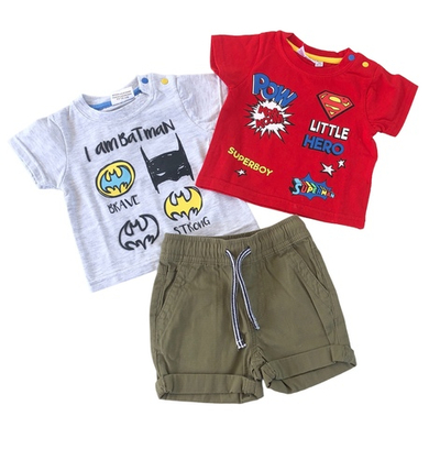 Костюм 3в1: шорти, футболки "SuperHero", бавовна, котон ТМ "TVM", ТМ "By Very" (62 см)