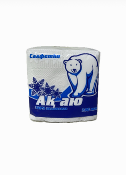 Салфетки «Ақ Аю», 100 шт, 100% целлюлоза