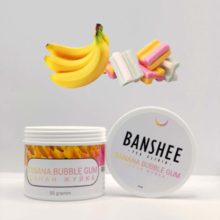 Безтютюнова суміш Banshee Banana Bubble Gum (Банши Банан Жуйка) 50г
