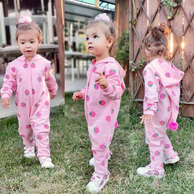 Ромпер "Полуничка", двунитка з начосом