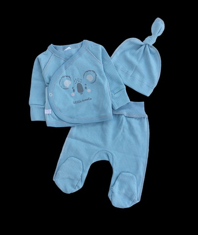 Комплект 3в1: сорочечка, повзунки, шапочка "Mom loves me", мустанг (трикотаж рубчик) ТМ "Sweet Mario" (56 см)